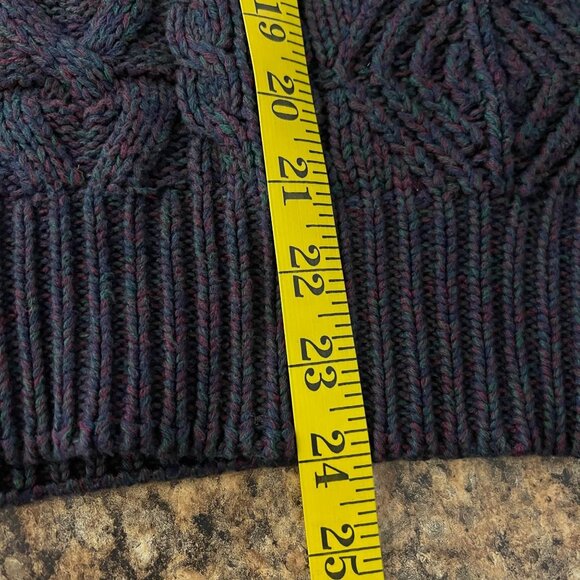 Vintage 90s Eddie Bauer Mens Cable Knit Sweater Size M Outdoor Classic Heritage - Picture 9 of 9